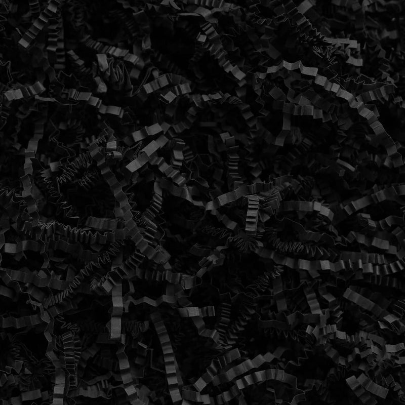Bobobag - 1LB Crinkle Cut Paper Shred Filler Recyclable Gift Wrap Confetti Raffia Grass Shred Paper for Easter Baskets Filler Creative Eggs Decor (Black) - Image 1